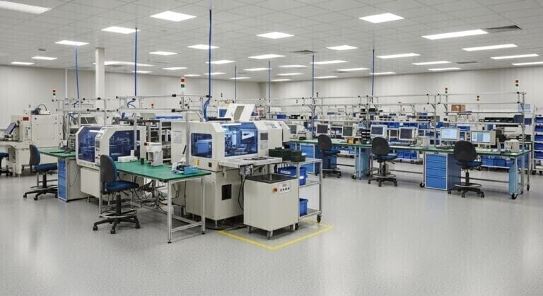 Ameliyathane ve laboratuvar zeminlerinde kullanılan iletken antistatik PVC kaplama uygulaması.