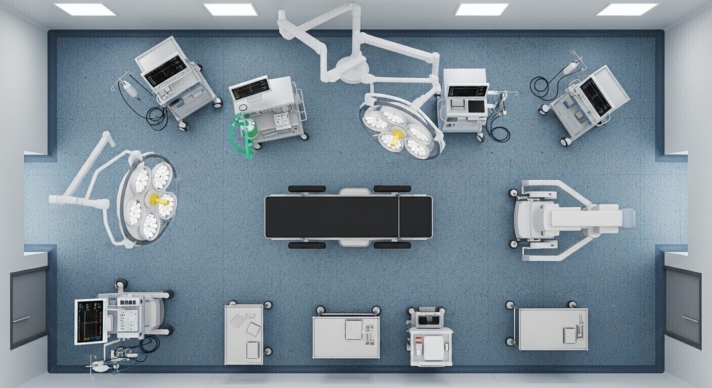 Artı Zemin g&uuml;vencesiyle tamamlanmış modern klinik ve hastane ameliyathane zemin kaplaması