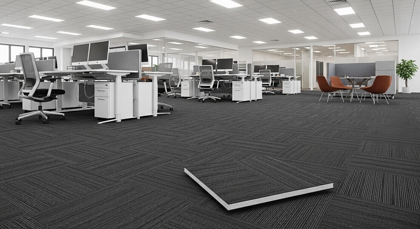 Ticari alanlar ofis i&ccedil;in karo halı uygulamaları